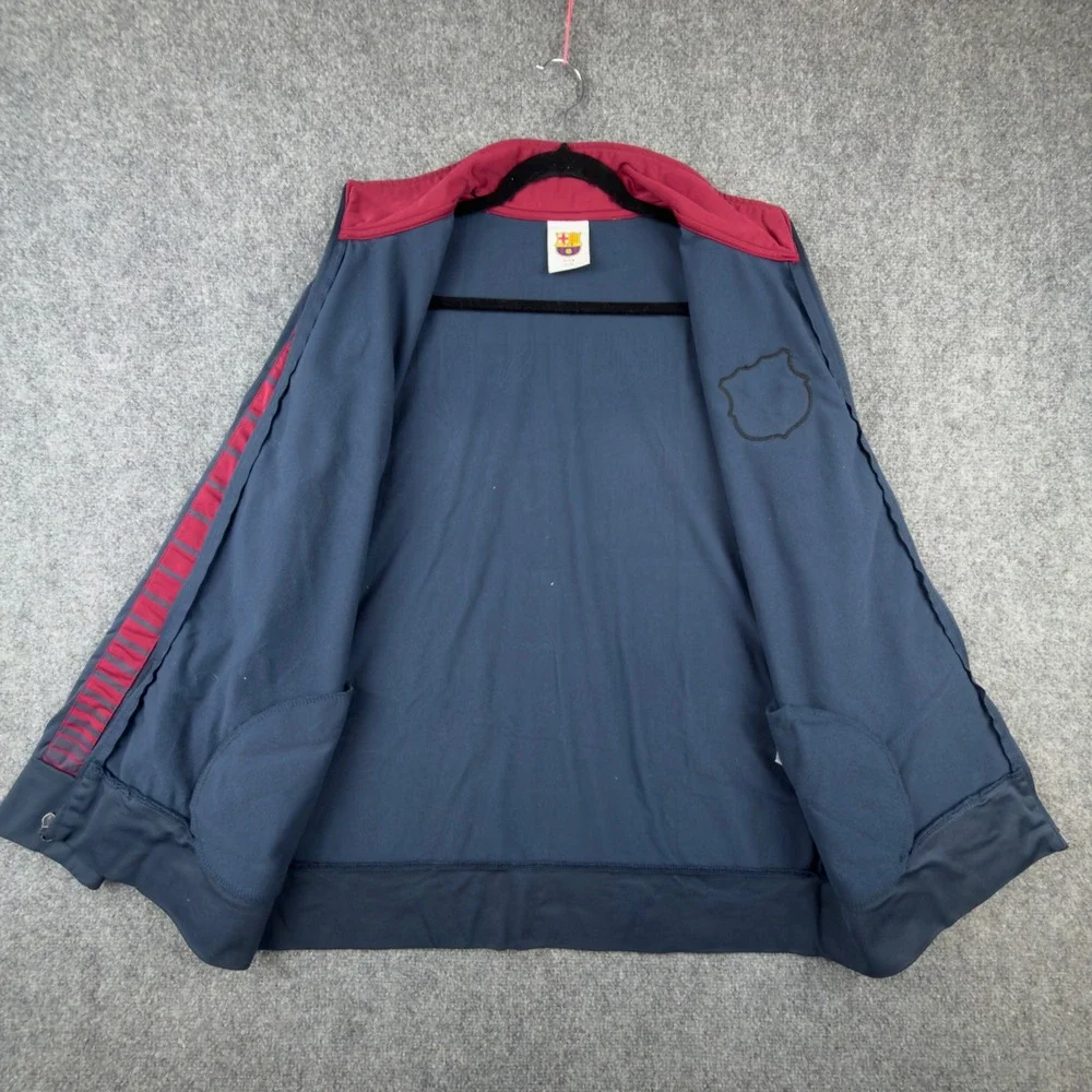 FC Barcelona Track Jacket Mens Large Navy Blue Full Zip Barca Soccer SC3-1006B20